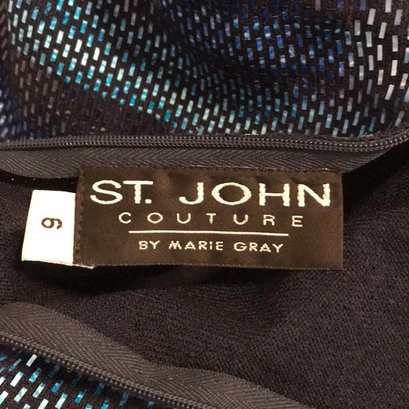 St. John Couture Blue Sparkle Evening Gown - Picture 8 of 8